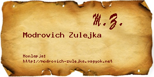 Modrovich Zulejka névjegykártya